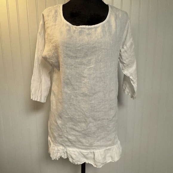 Lungo L’Arno Tops - Elegant White Linen Blouse